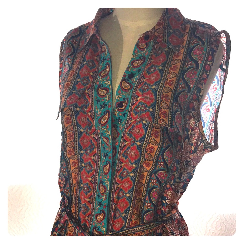 Tolani silk sleeveless dress/duster